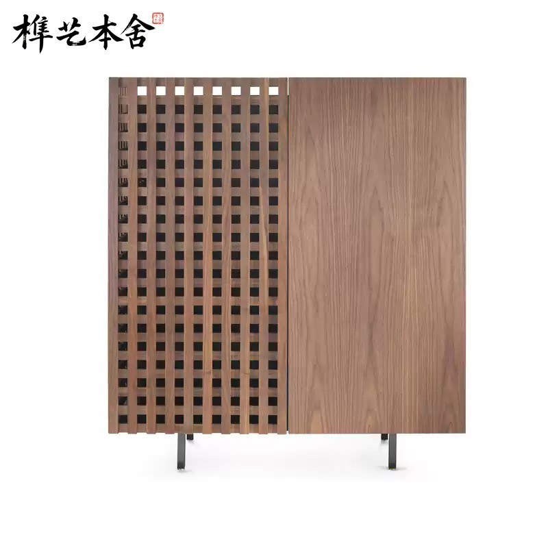 意式极简实木餐边柜储物柜