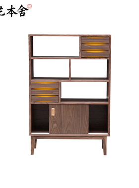 榫艺本舍/意式极简多格轻奢 arne vodder bookcase实木书柜陈列柜