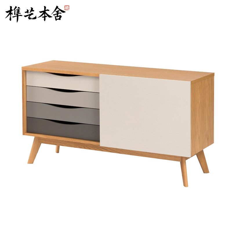 实木储物柜餐边柜一体