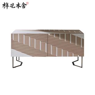 榫艺本舍/北欧艺术设计客厅Twill  Intarsia Sideboard抽屉餐边柜