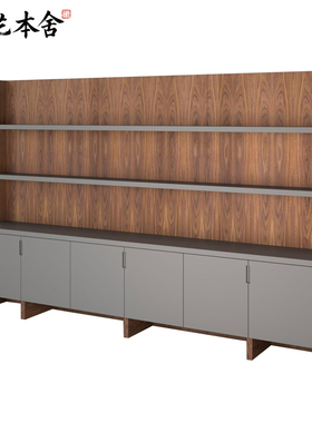 榫艺本舍/意式极简设计样板间客厅展示架 FREEPORT 多宝格/博古架