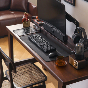 家用办公桌书桌卧室学生写字桌客厅电竞桌 胡桃木纯实木电脑桌台式