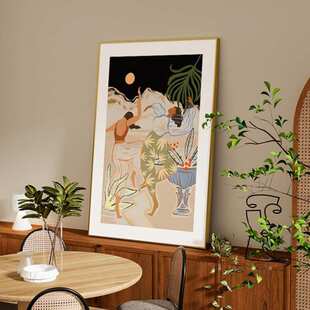 现代北欧风跳舞人物狂欢夜客厅餐厅玄关装饰画卧室壁画 竖版挂画