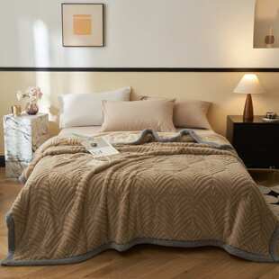 2025新款塔芙绒夹棉三层毛毯加厚毯子午休毯