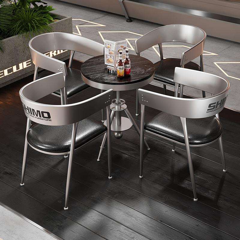 CSP1工业风桌椅组合休闲区网红餐咖啡奶茶店铁艺餐桌商用洽谈