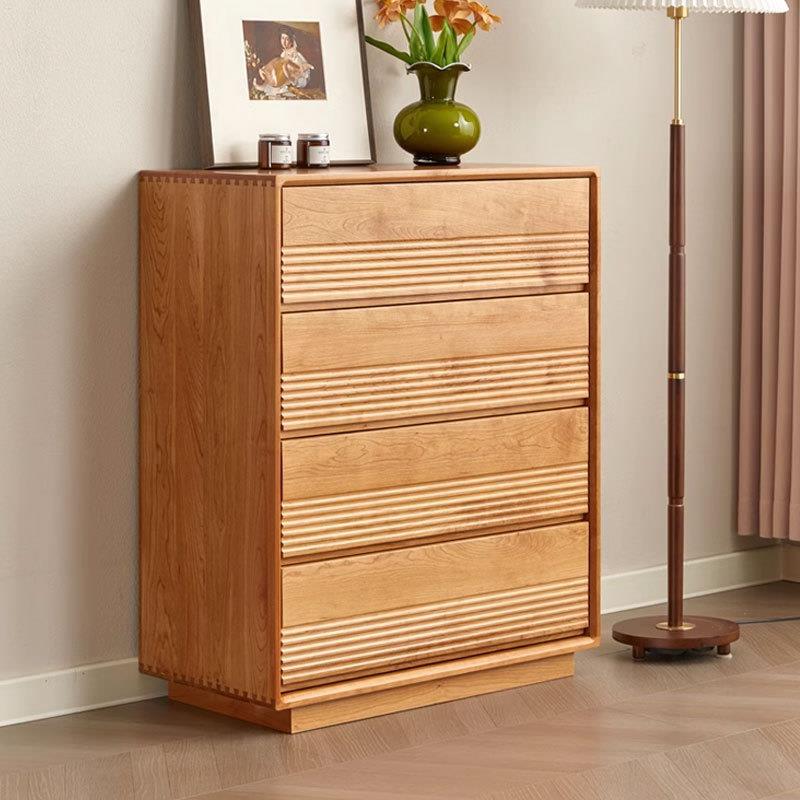 北欧实木樱桃木斗柜现代简约日式黑胡桃木卧室床边柜客厅靠墙立柜