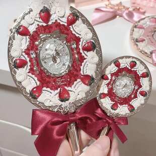 爆款花知晓丘比特周边镜子迷你手持镜蝴蝶结高颜值少女颜值