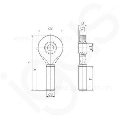 igus德国易格斯杆端轴承带外螺纹固体润滑 EALM 滚珠轴承igubal