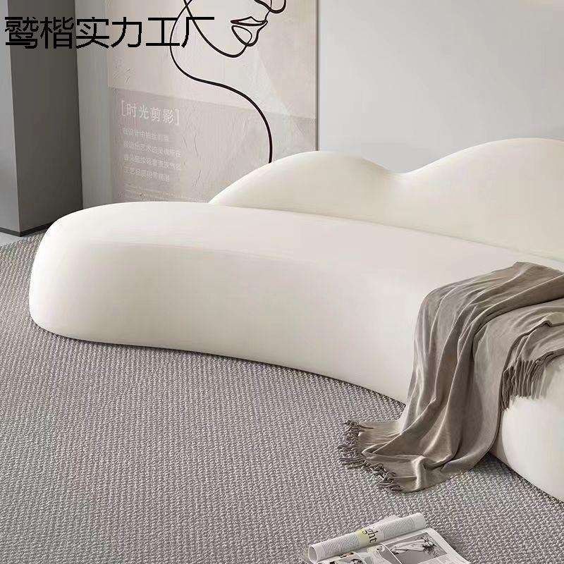 北欧布艺弧形休闲小户型卧室风懒人沙发奶油半圆形弧形沙发