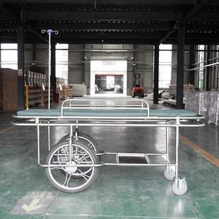 病人急救推车304不锈钢两大两小轮担架车抢救床救护车用担架车