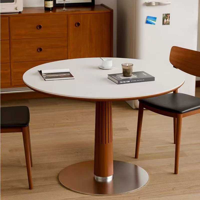 德利岩板圆桌家用实木餐桌椅北欧餐桌小户型伸缩圆形饭桌简约复古,3C数码配件,USB灯,淘宝优惠券,粉丝福利购,淘宝优惠卷