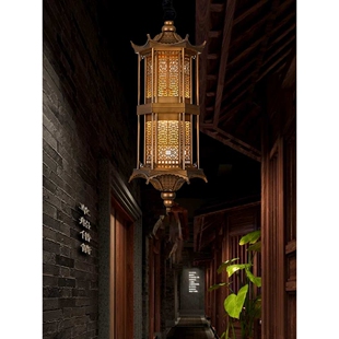 新中式吊灯户外防水民宿餐厅屋檐灯禅意连廊阳台别墅过道庭院灯笼