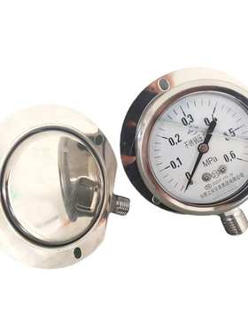 YN60BFT不锈钢耐震径向带边压力表0.6MPa2.5mpa合肥上仪YTFN-63HT