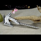 户外防身小战斧营地兵工斧武器装 备战术斧头应P急工具摆件把玩斧