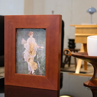 【岩板画】庞贝古城复古花v神芙罗拉岩板画软装客厅餐边柜实木挂