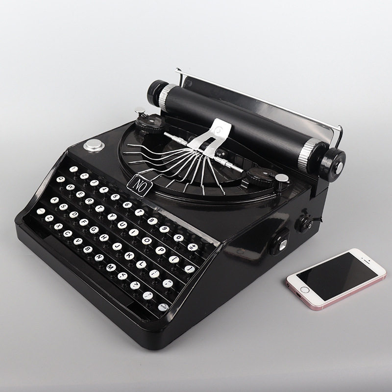 复古怀旧打字机模型铁皮手工艺品老式书店橱窗柜装饰摆件摄影道具