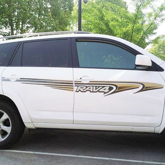 适用于RAV4车身彩贴 2011款RAV4 款车身贴纸 09RAV4车身彩条 A款