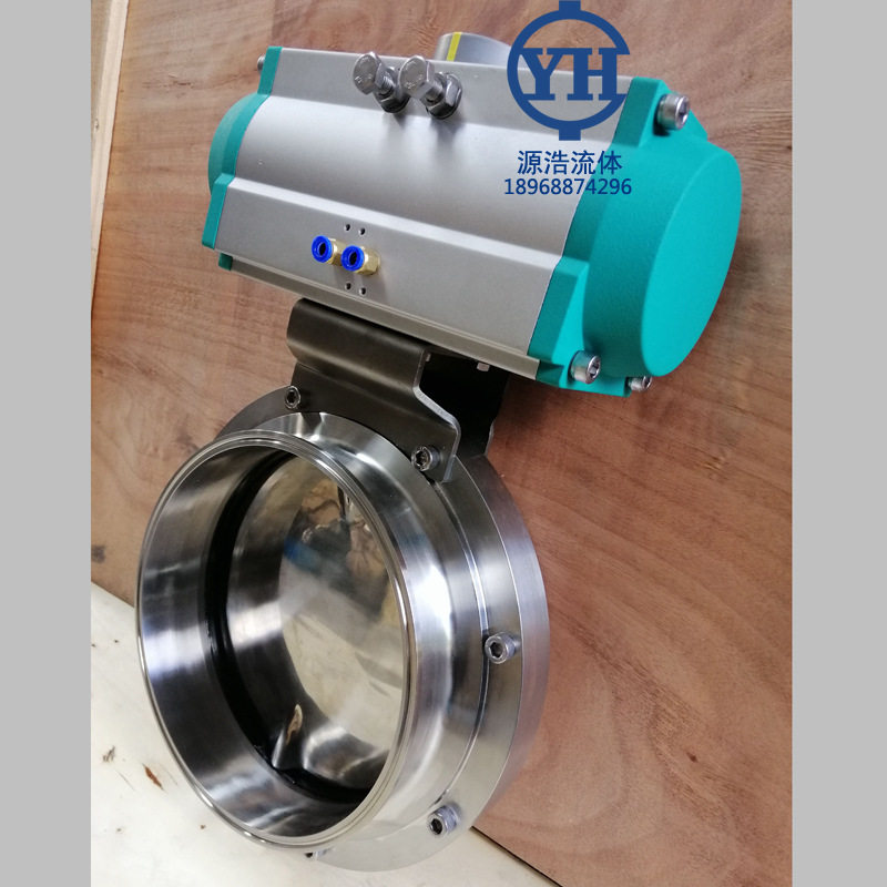 DN150不锈钢双作用气动蝶阀 304卫生级大口径快装蝶阀 DN250