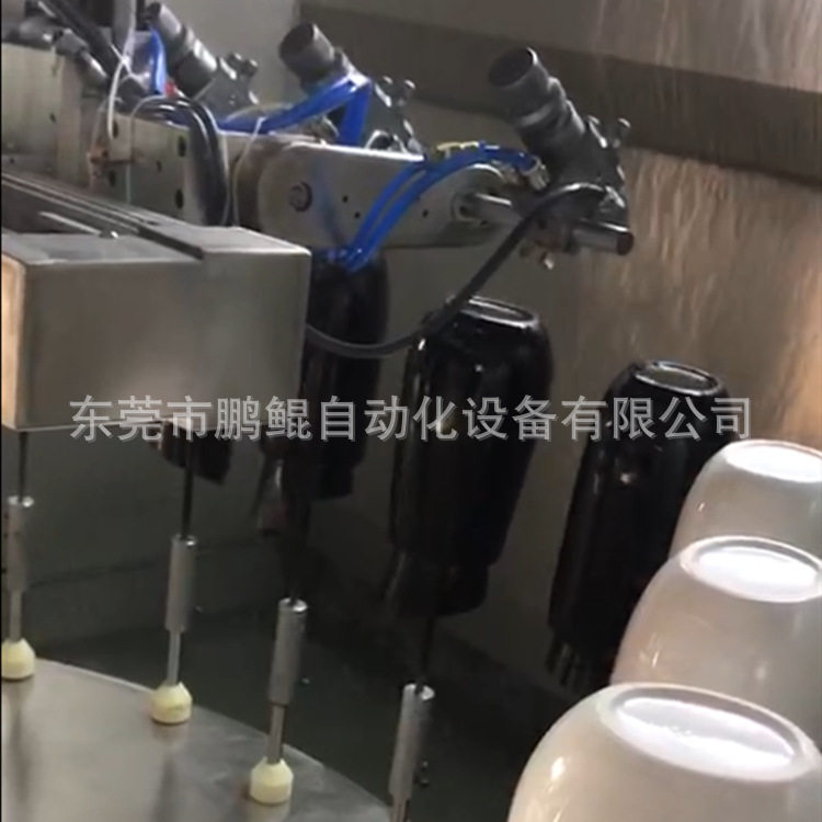惠州陶瓷瓶三轴联动转盘喷漆设备 陶瓷杯自动喷涂机 喷釉设备厂家