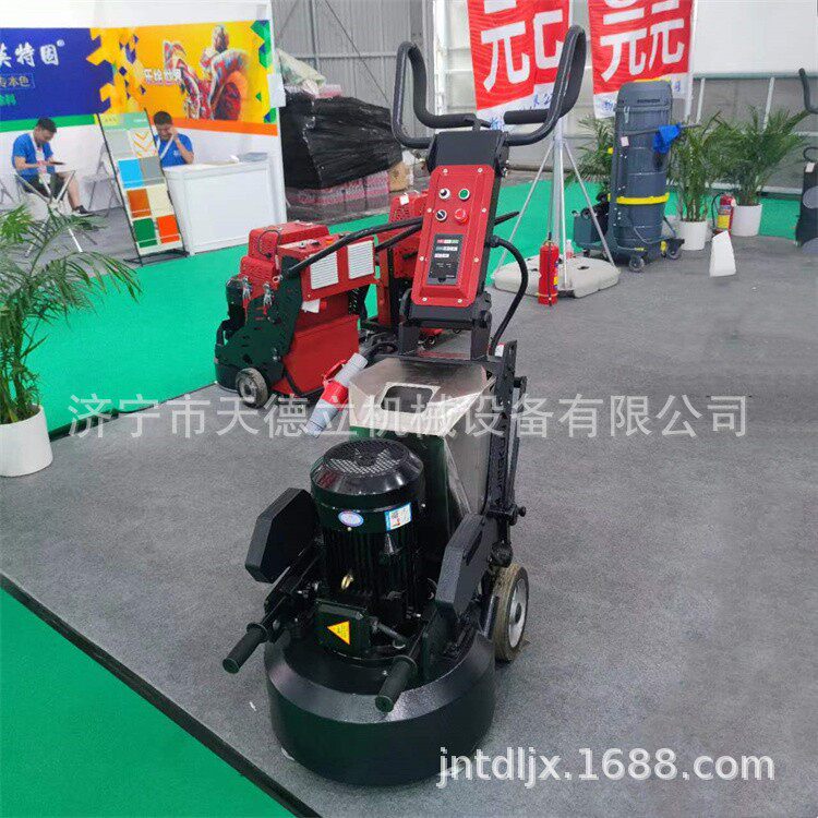 550型小型固化地坪研磨机9头圆盘打磨机水泥地面车库车间磨地抛光