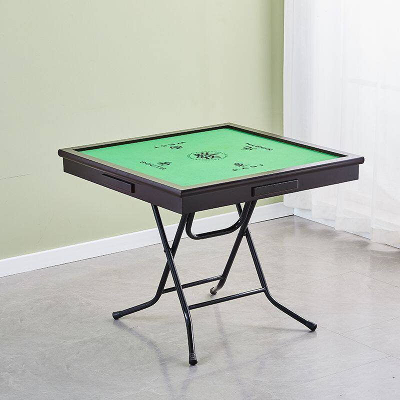 折叠桌麻将桌家用简易棋牌桌宿舍餐桌户外便携两用桌手动雀台饭桌
