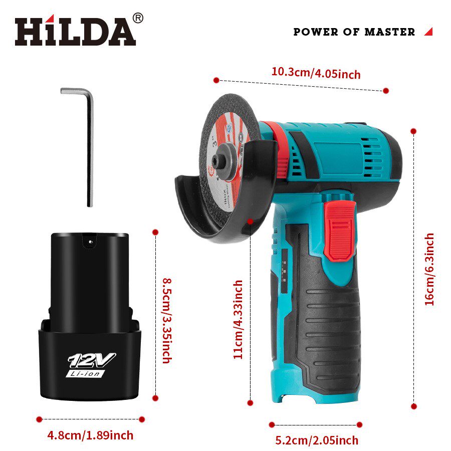 柯特12v3寸锂电角磨机配件迷你小型家用手持式切割机磨光机套装