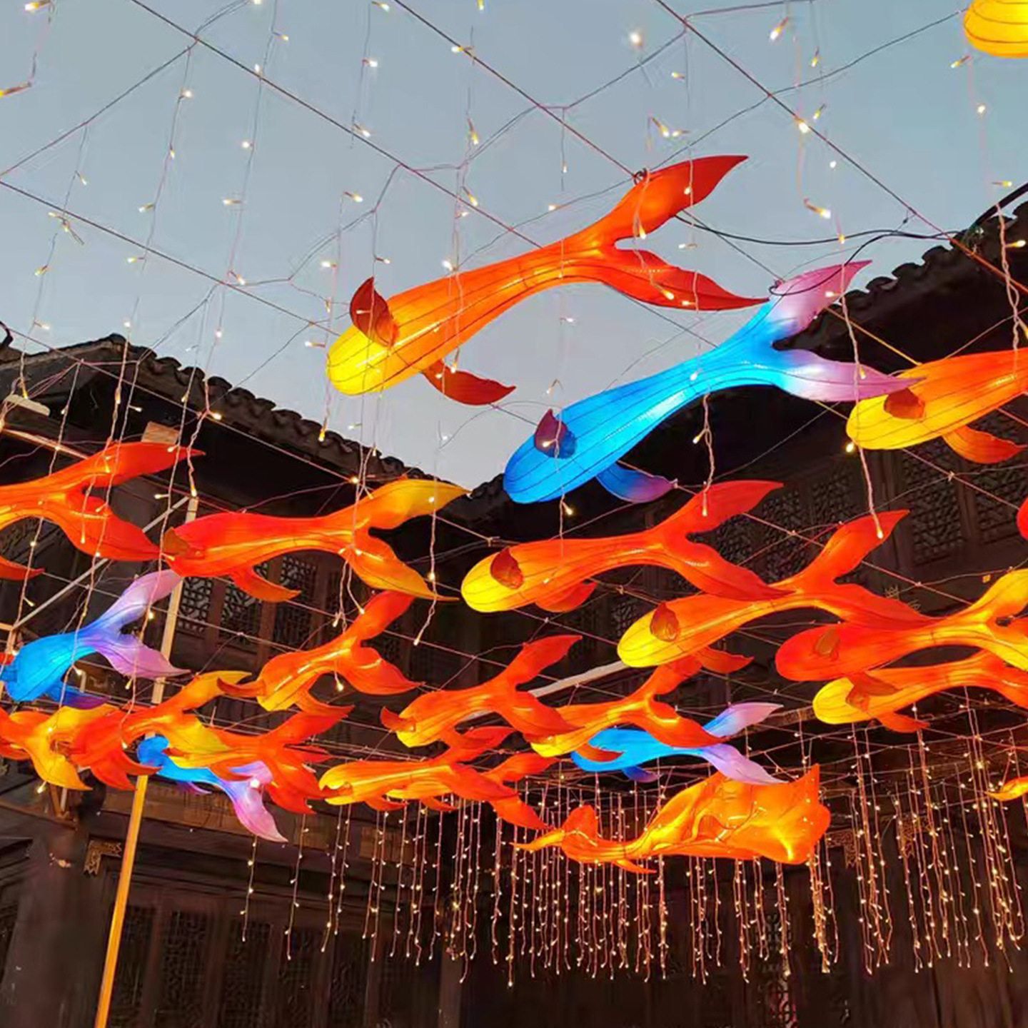豫园网红花彩鱼灯 锦鲤鱼灯街道夜市 中秋国庆景区花灯古镇装饰,电子元器件市场,电线扎带/束线带,淘宝优惠券,粉丝福利购,淘宝优惠卷