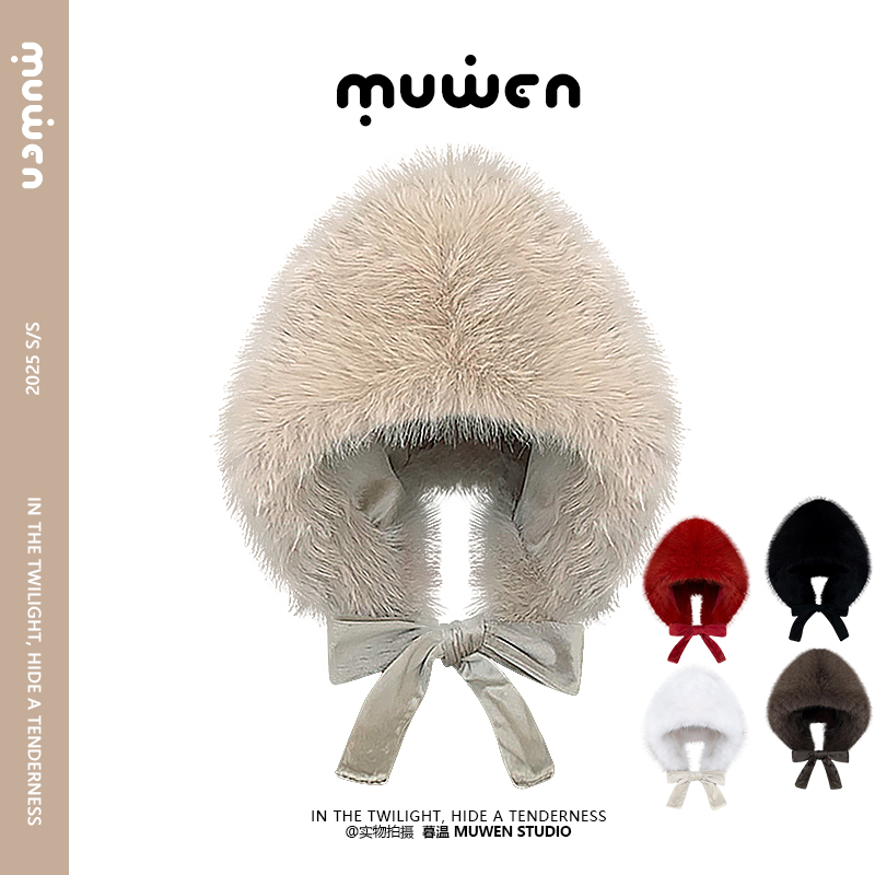 毛绒帽子女秋冬新款大头围加厚