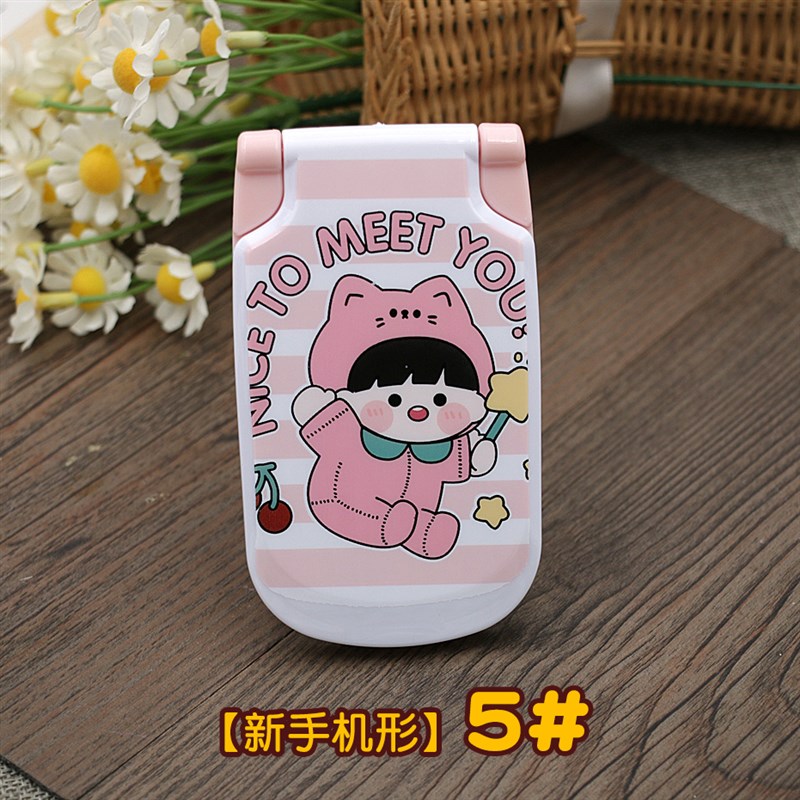现货速发折叠带梳子小镜子塑料随身化妆便携小号翻盖日式小清新梳