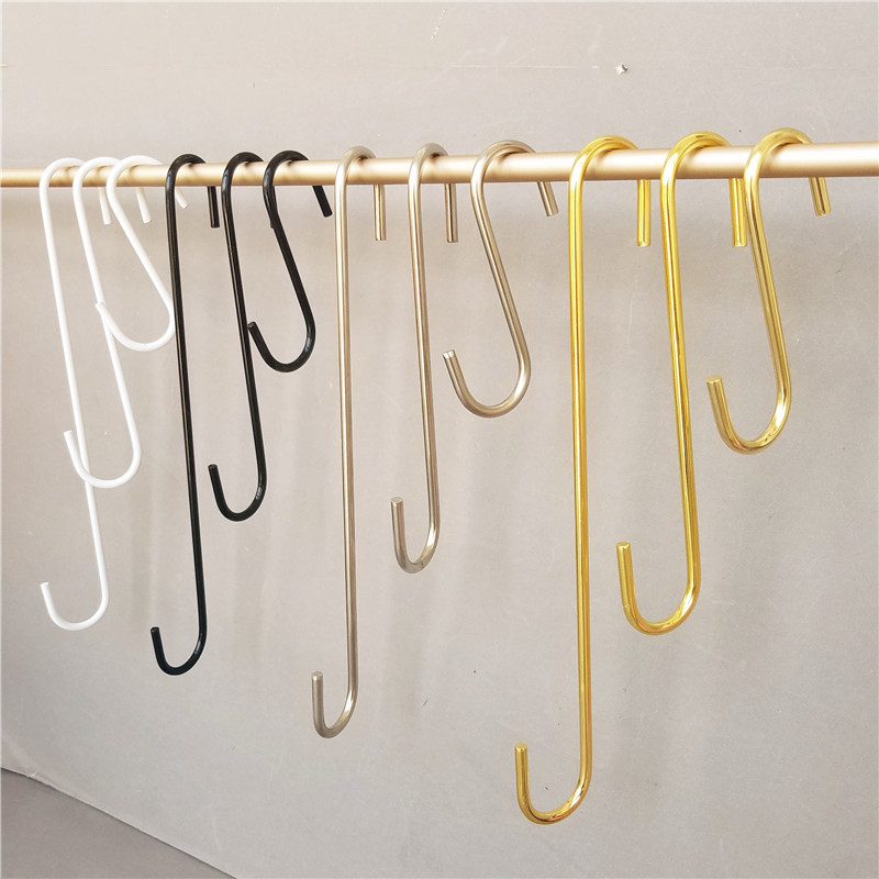速发s型挂钩双色展会多用装修男装铁丝s衣黑头钩子洗形店服装店厨