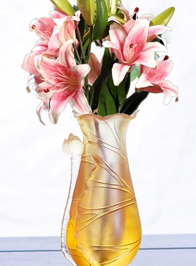 速发20瓶5新款中式琉佛花2摆件客厅插花璃前花瓶莲花百合供花家用