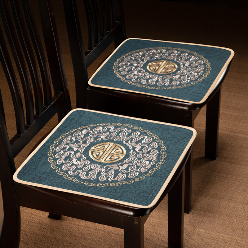 速发圈椅茶椅座垫红麻椅子垫薄中式餐桌椅垫凳垫棉木防滑坐垫尺寸