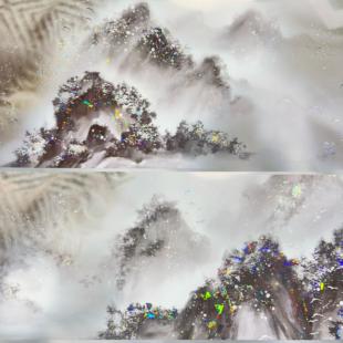 BTY分装 手账胶带山不让尘烟岚云岫拉条长山脉流麻咕卡素材