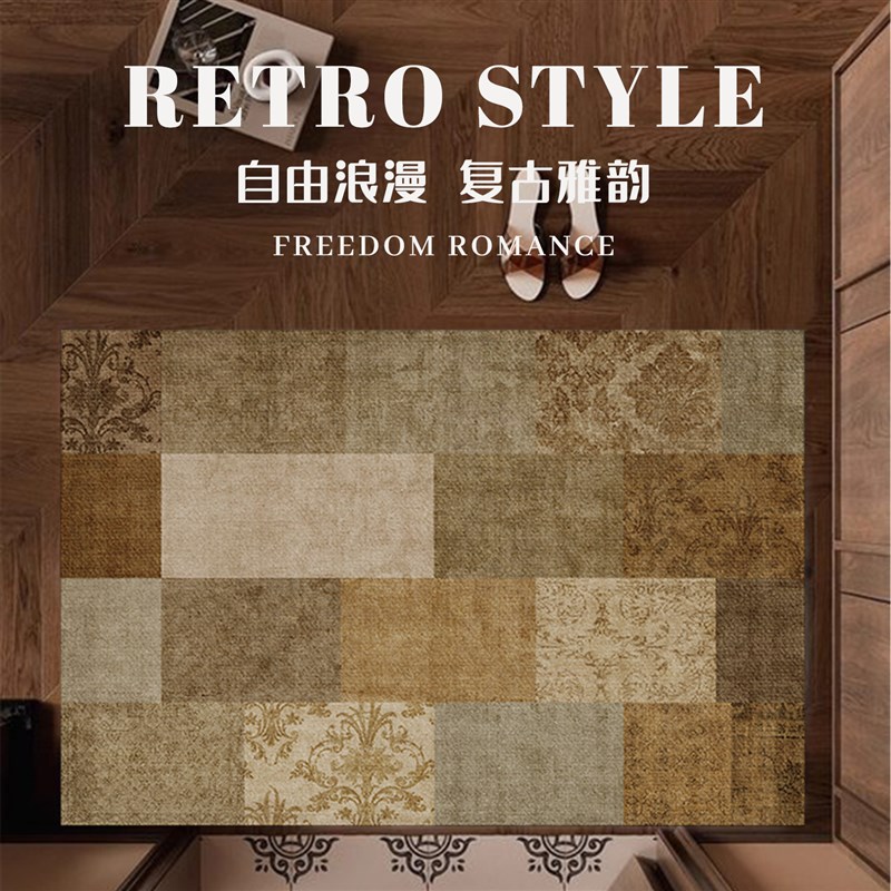 2025新款美式入门户地垫中古地毯进门门口防水脚垫可擦洗PVC门垫