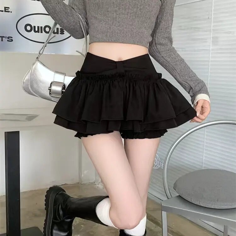 白色蓬蓬半身裙女春秋2026新款芭蕾风高腰小众设计感A字蛋糕短裙