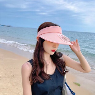 带风扇帽子充电夏天防晒男女防紫外线太阳帽女孩空顶遮阳帽 夏季