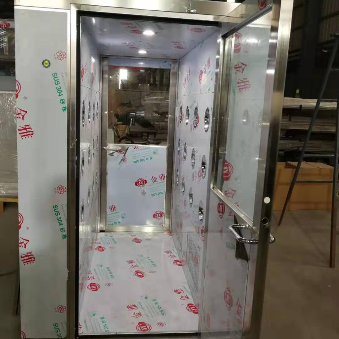 食品净化无尘车间锈钢风淋室不速自动FLS-1C感应快门单人吹双风淋