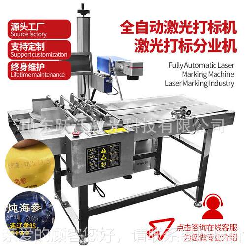 全自YQ55Z5动分页紫外光打标机食品包装袋纸盒页袋子自动分打喷码
