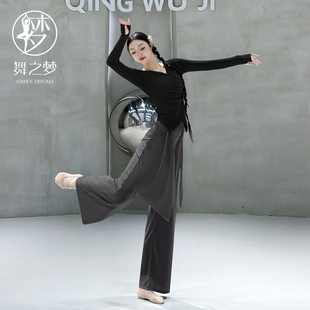 舞蹈服秋冬现代舞长短袖 舞蹈上衣女古典中国舞形体艺考练功服 新款