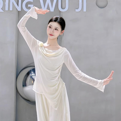 古典舞服喇叭袖宽松优雅演出服女