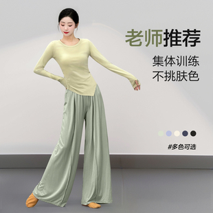 现代舞练功服女新款长袖形体舞蹈服上衣古典舞专用可日常演出服装
