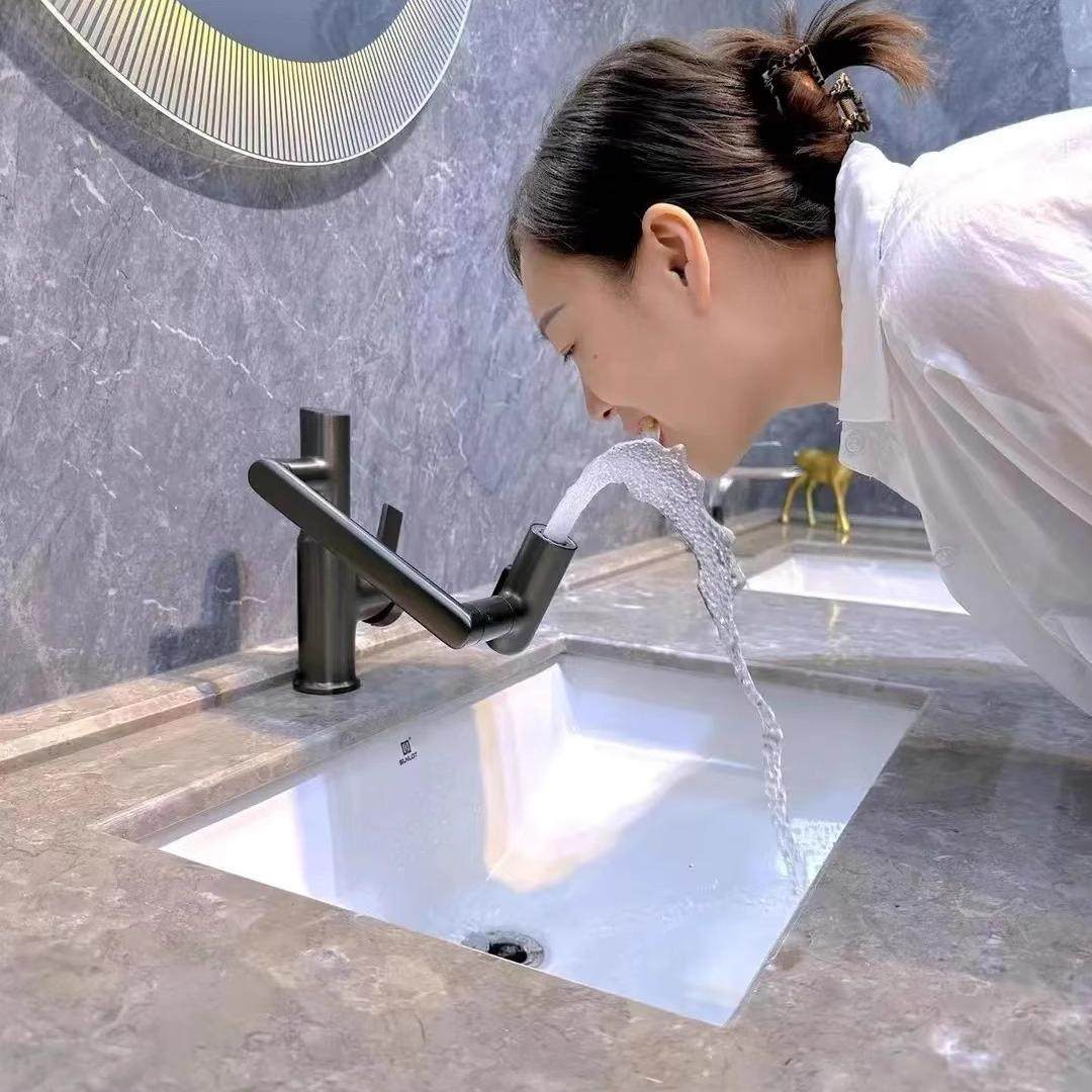 卫生间浴室柜冷热水龙头防溅刮洗