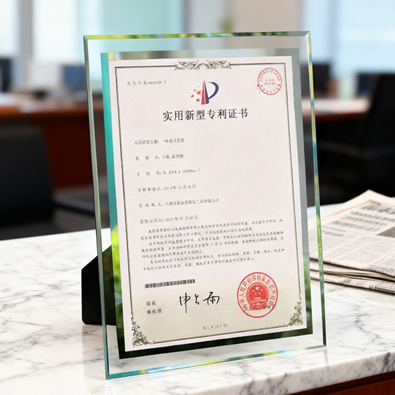 荣誉a证书框A5水晶玻璃8寸相框摆台奖状裱框创意挂墙证照展示框