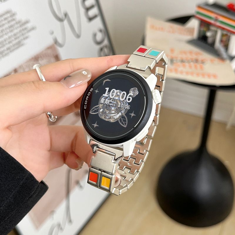 适用高驰corospace3表带PACE2眼影盘方格APEX2金属2pro个性腕带