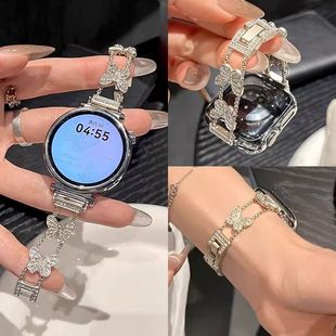 gt4表链 gt5pro 闪钻蝴蝶适用华为手表gt5 41mm手表带夏天轻奢新款