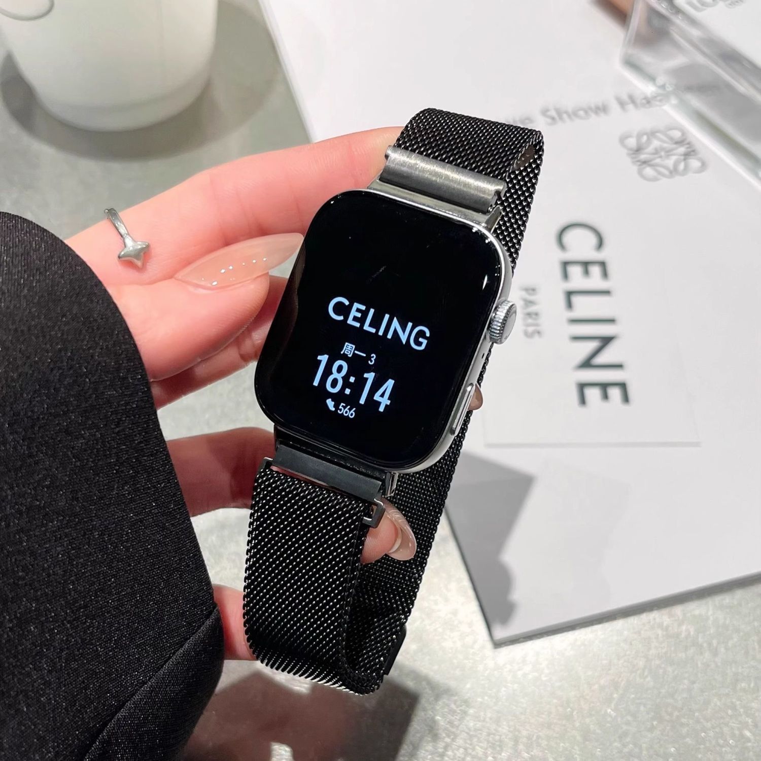 阳光新款渐变米兰金属磁吸表带适用华为手表Fit3/2男女新款Fit4