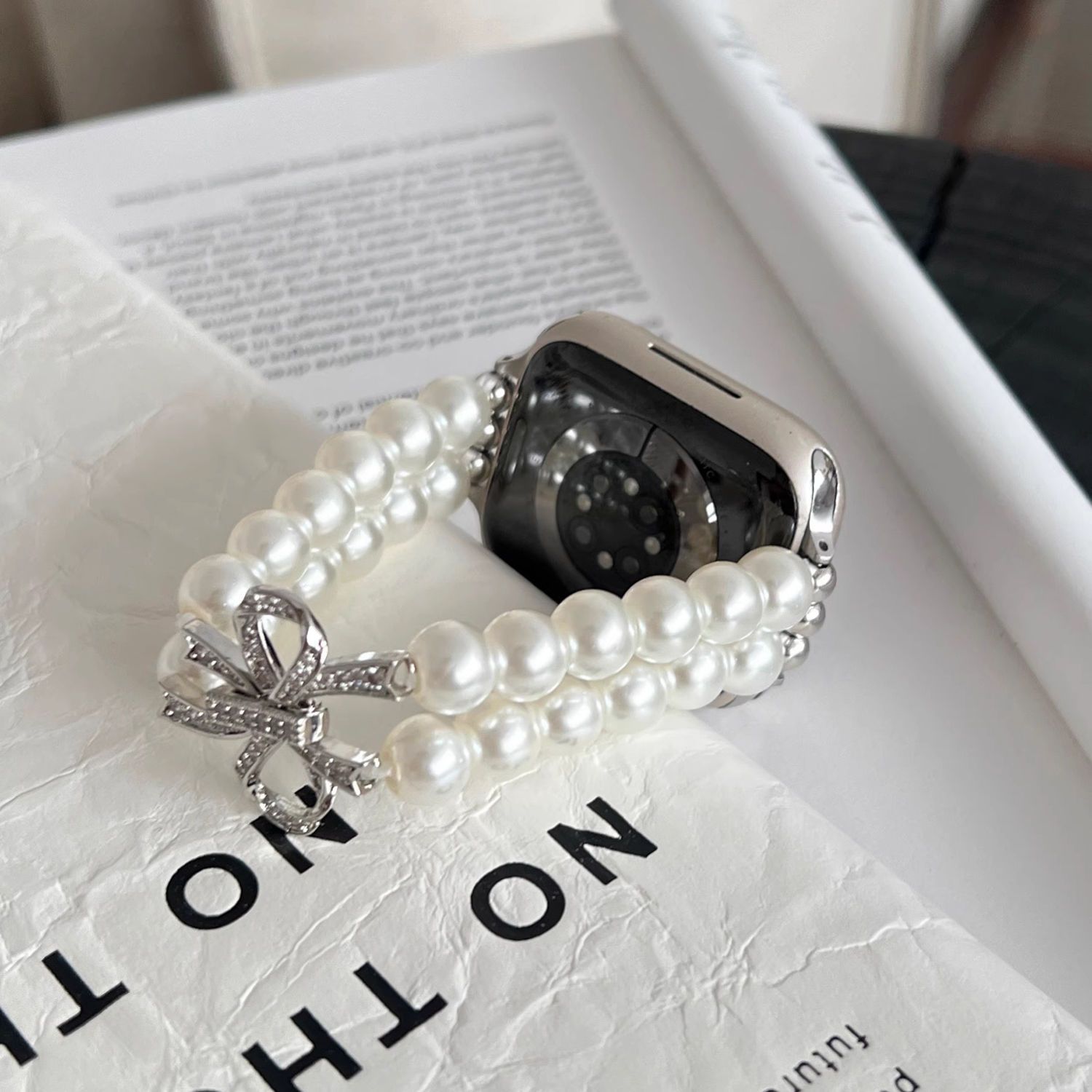 蝴蝶结珍珠小米红米手表5/4代Redmi5 Watch432表带表链女新款适用