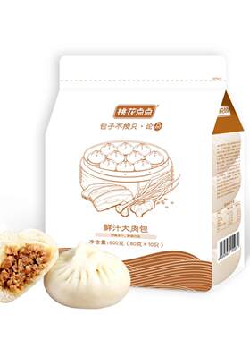 桃花点点鲜汁大肉包扬州特产手工冷冻点心包子早餐店半成品家庭装