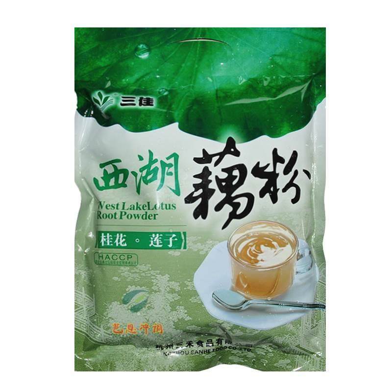 三禾食品三佳牌西湖藕粉600g杭州特产桂花百合红枣莲子即食代餐
