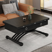 多功能升降茶几餐桌两用一体式 小户型方形家用多功能折叠岩板伸缩